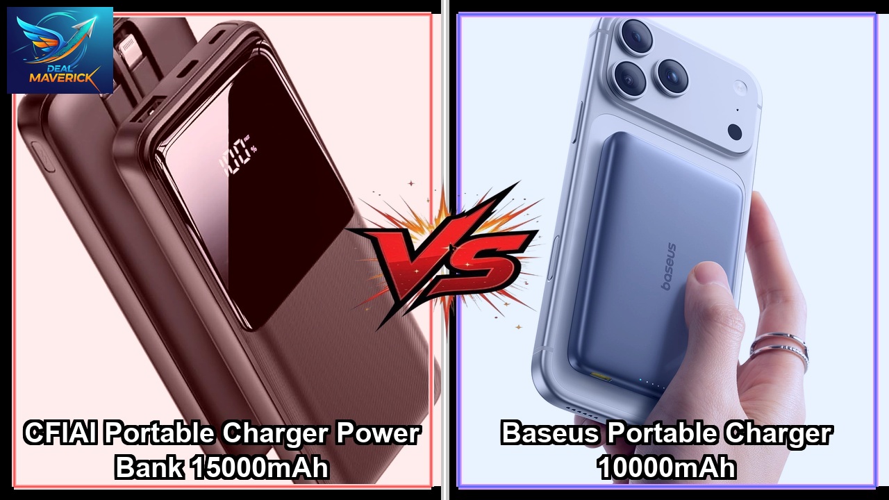 review of CFIAI Portable Charger Power Bank 15000mAh vs Baseus Portable Charger 10000mAh