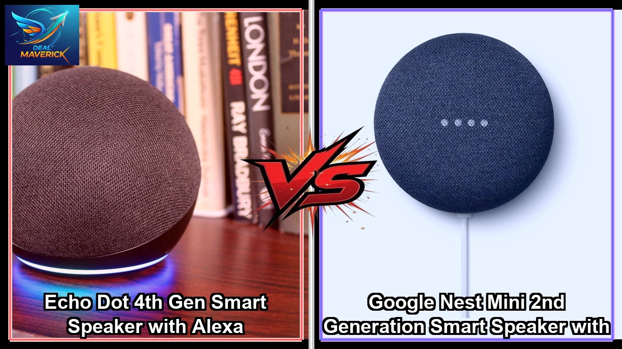 review of Echo Dot 4th Gen Smart Speaker with Alexa vs Google Nest Mini 2nd Generation Smart Speaker with Google Assistant - Charcoal